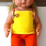 Оранжево-желтый комплект на Лиде, брюки и топ