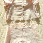 Пижамка для куклы Адора. До этой стадии дошили на детской швейной машинке, перед изнанка.