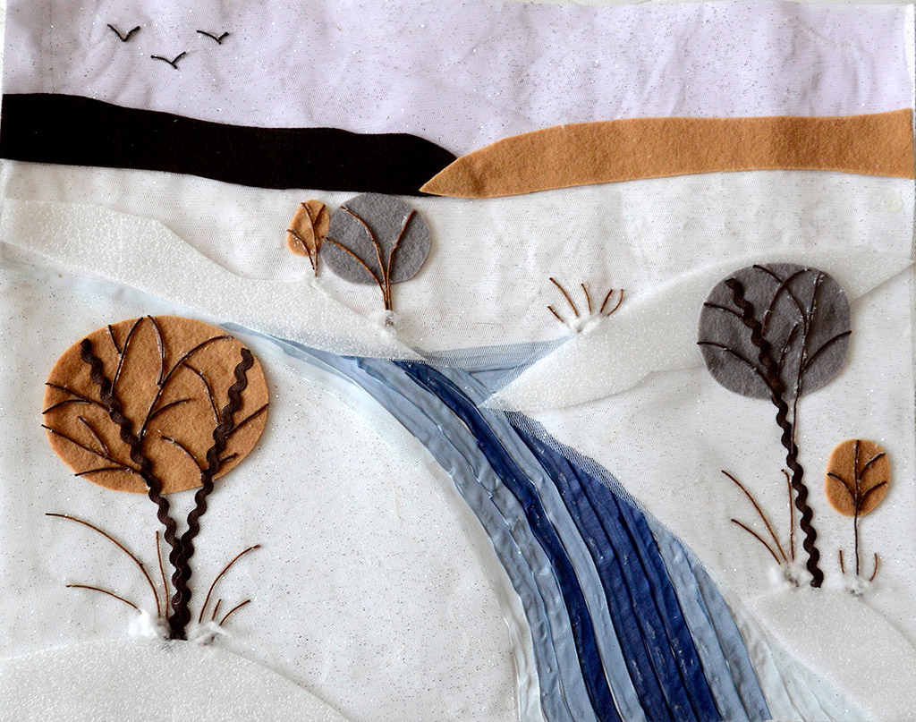 Текстильная зарисовка к стихотворению Тютчева "Весенние воды"