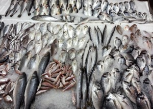 Рыбный рынок в Аланье, один из прилавков